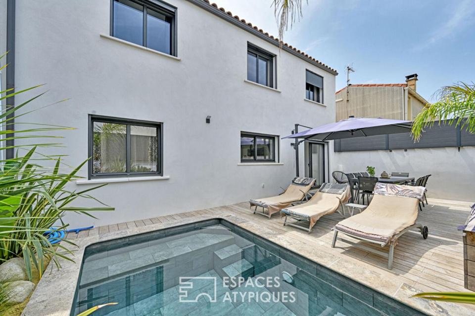 Maison contemporaine avec piscine à deux pas de la mer