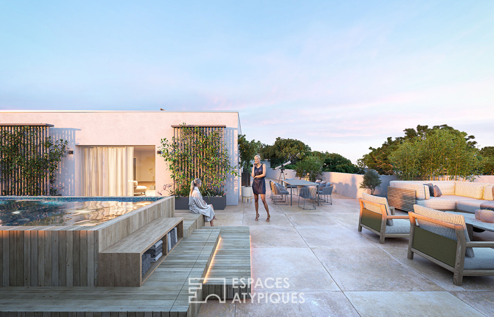 Rooftop avec Piscine sur le quartier La Galine