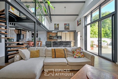 Loft familial dans un ancien chai réhabilité avec piscine