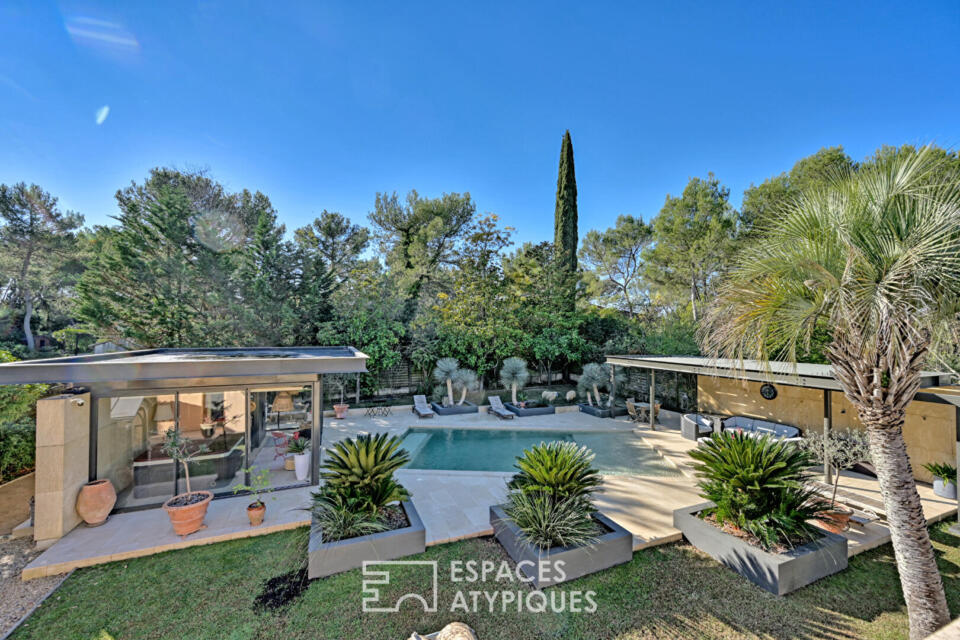 Propriété avec piscine, jardin paysager et espace bien-être aux portes de Montpellier
