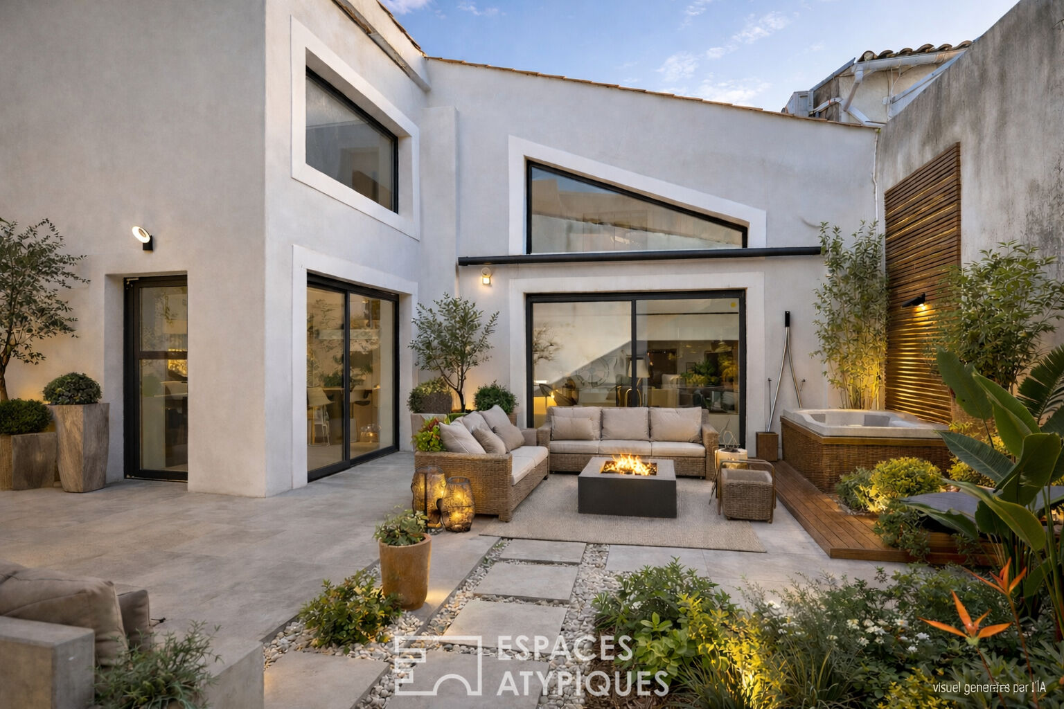 Maison d&rsquo;architecte en coeur de ville avec grande terrasse