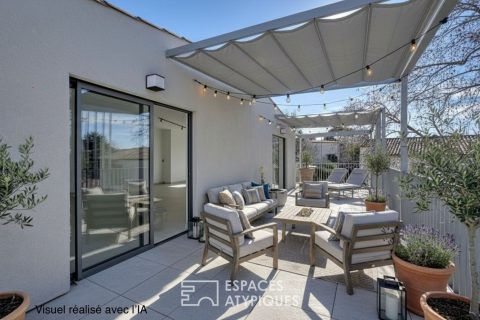 Rooftop contemporain au coeur de Montpellier: volumes, lumière et extérieur