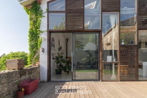 Architect-designed house, renovated former barn with garden