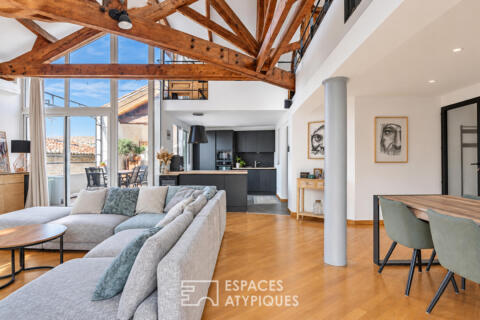 Ancien chai réhabilité en loft avec terrasse tropézienne