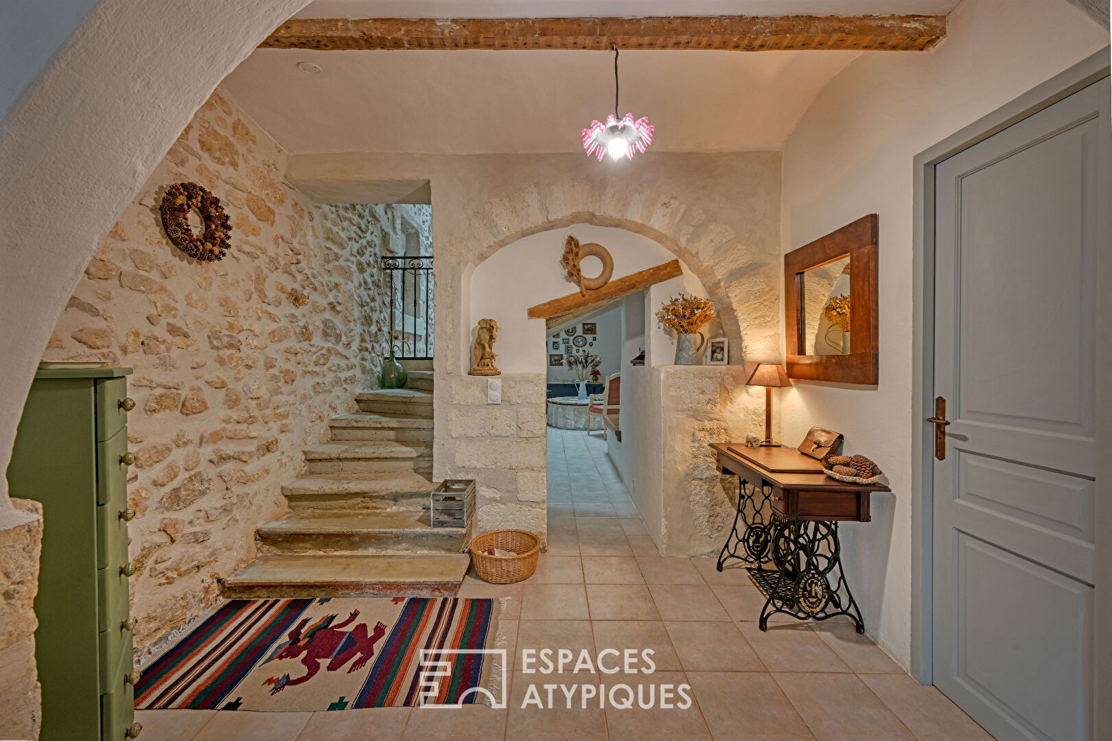 Old stable revisited into a village house with patio