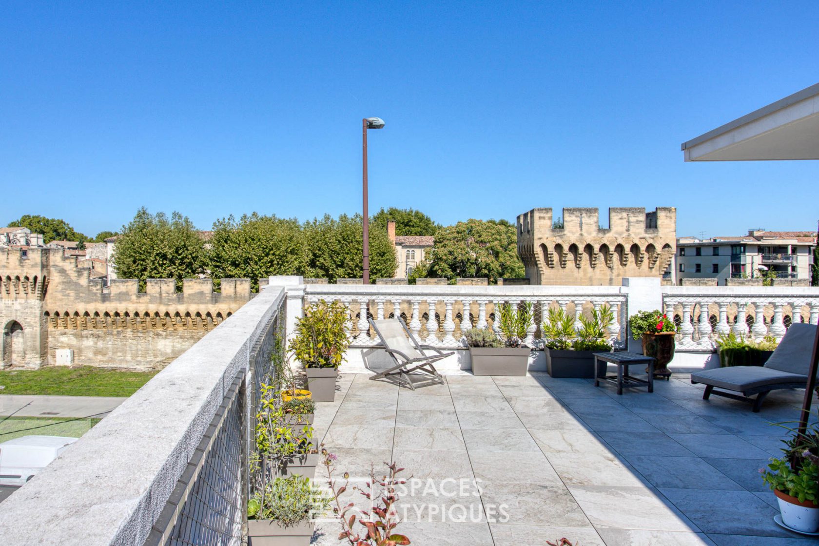 Aerial apartment in roof top