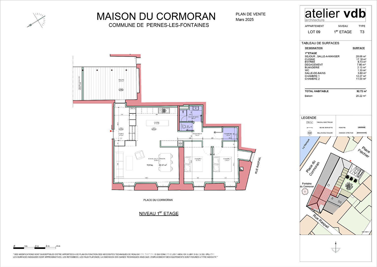 Charme et volumes pour ce T3  avec balcon en coeur de village