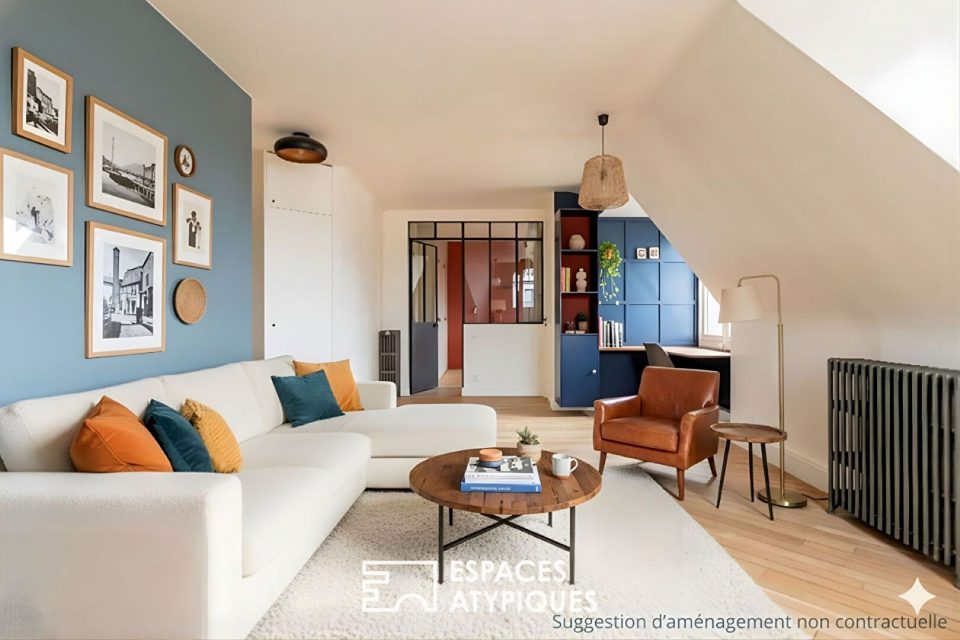 Appartement au denier étage avec vue sur les toits de Paris, quartier Commerce
