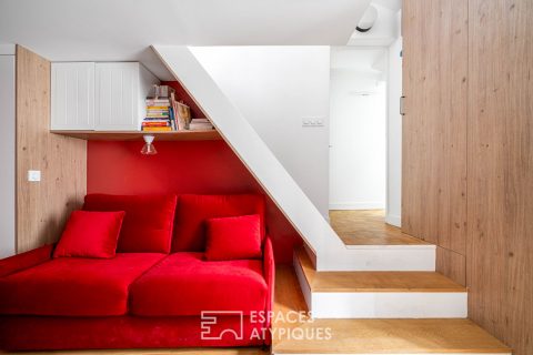 Cocon d&rsquo;architecte sous les toits près des quais de Seine