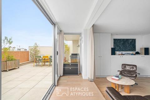 Studio d’architecte avec terrasse, quartier Croulebarbe