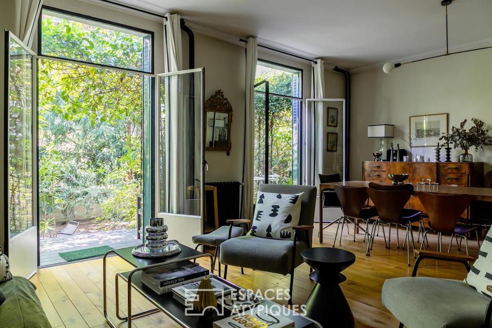Appartement traversant avec terrasse et jardin