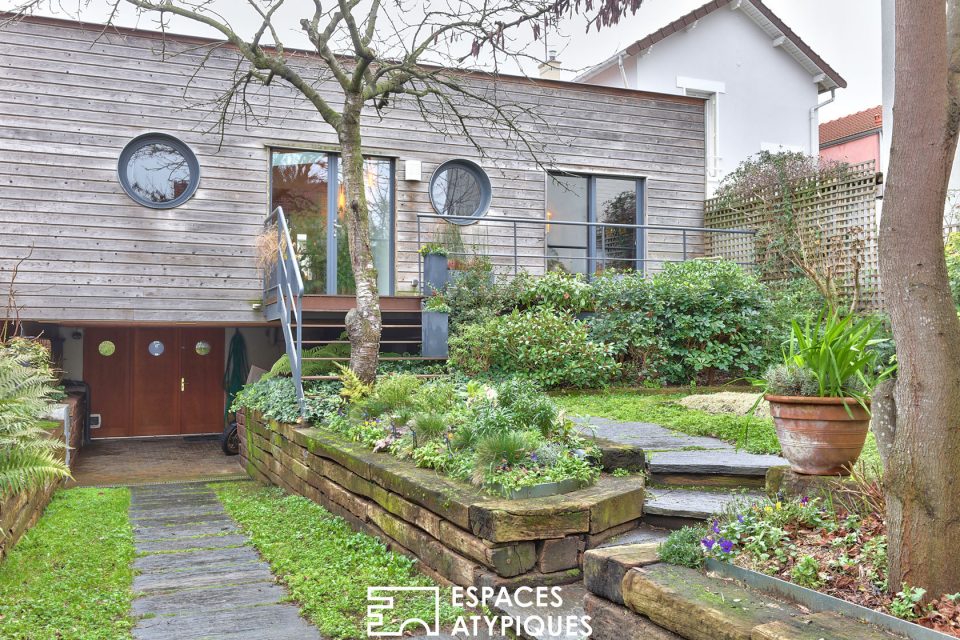 94700 MAISONS ALFORT - Maison de ville revisitée par architecte avec extension en bois sur pilotis - Réf. 2054EP