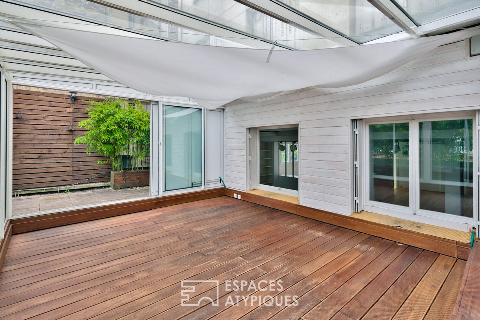 Loft spirit with glass roof and terrace