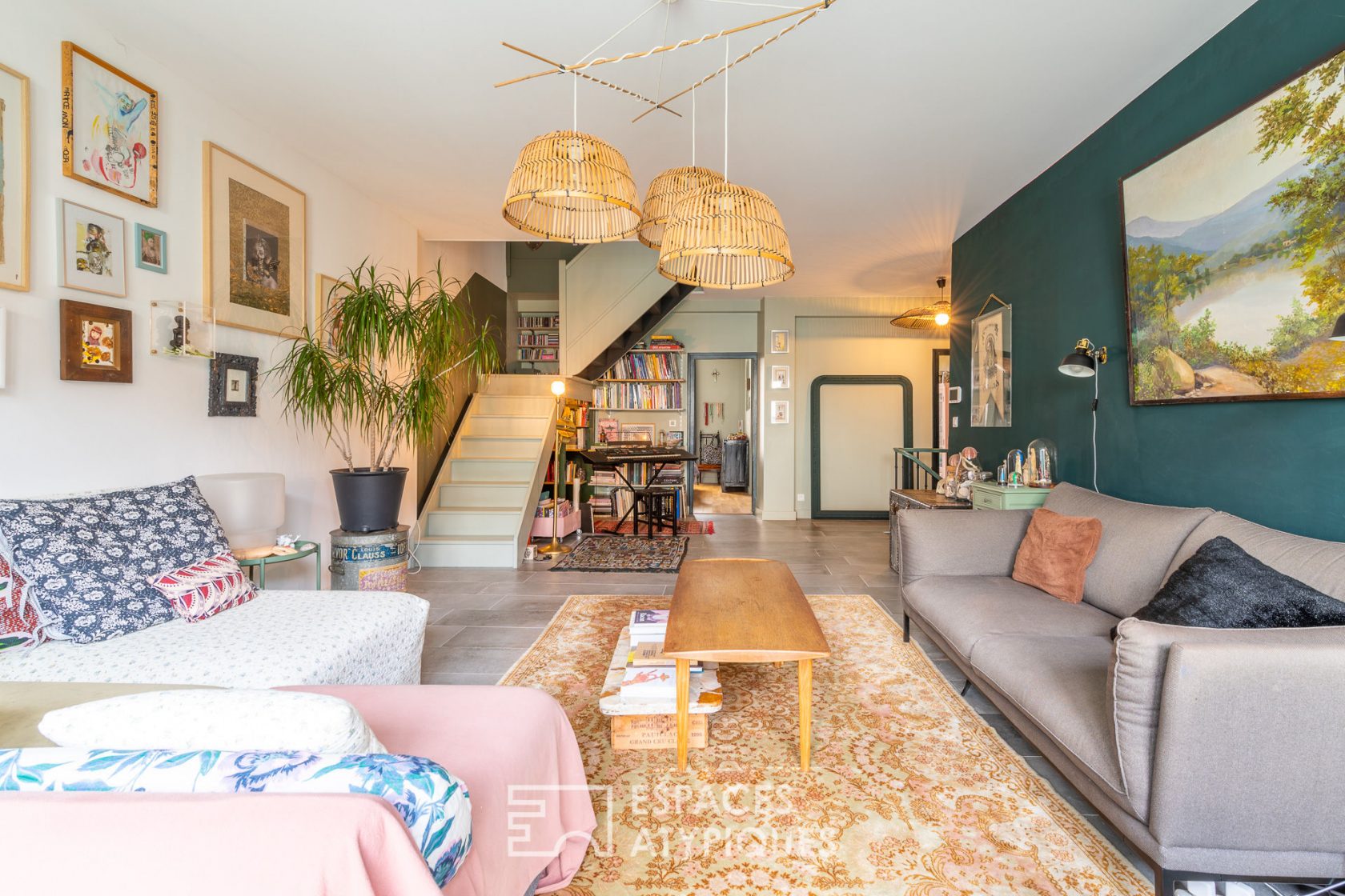 Bohemian chic triplex apartment with terrace