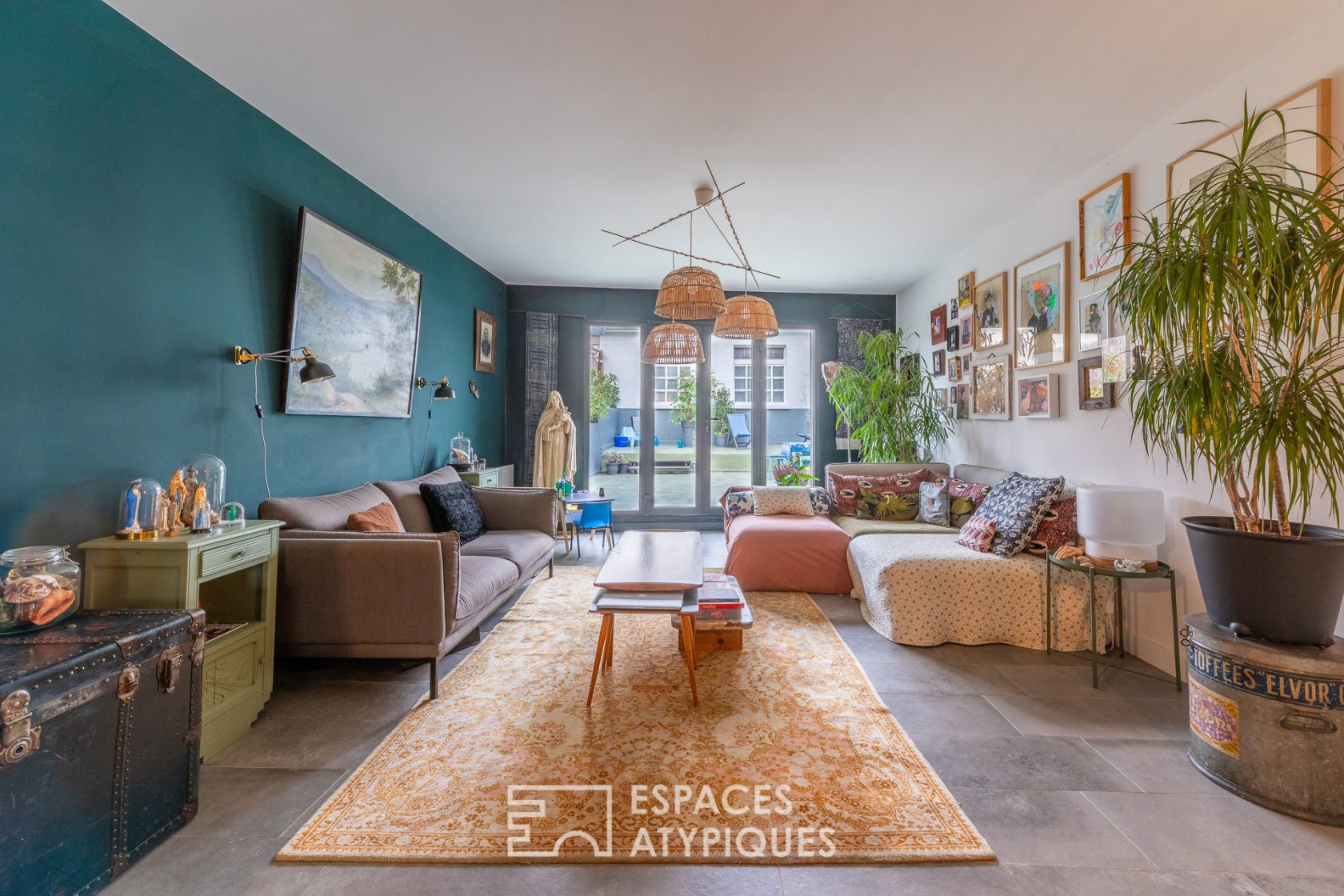 Bohemian chic triplex apartment with terrace