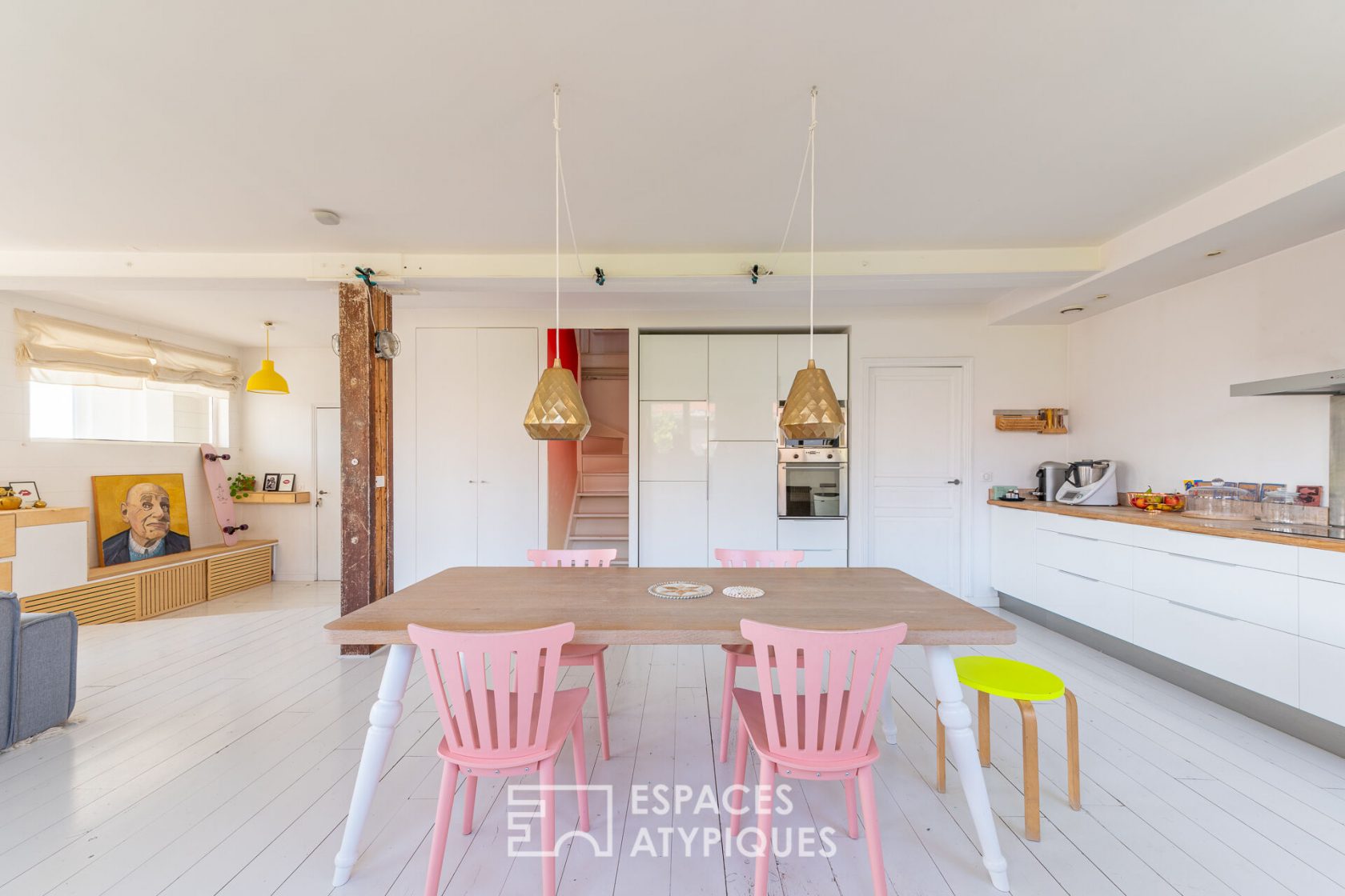 Duplex loft in a former printing house