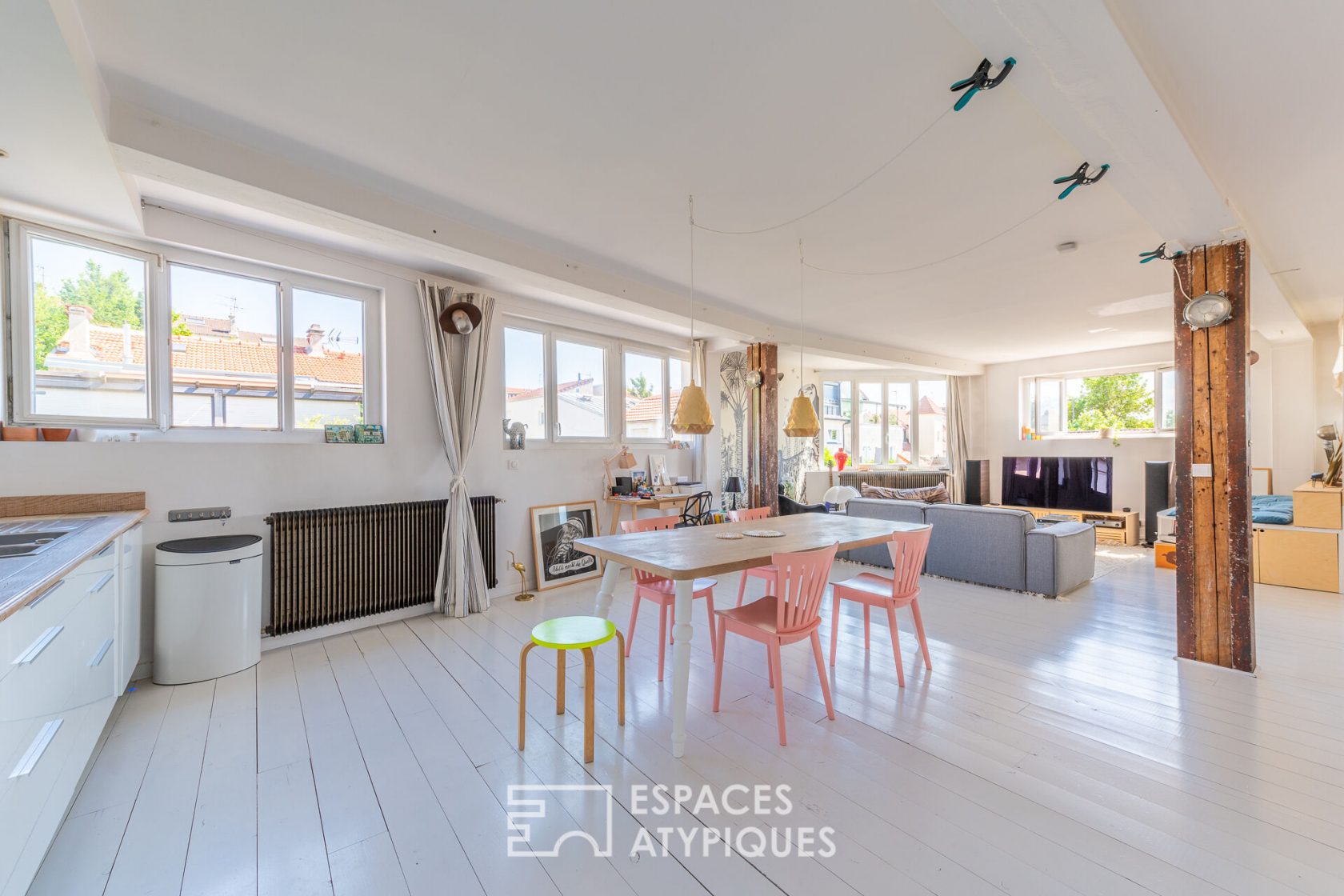 Duplex loft in a former printing house