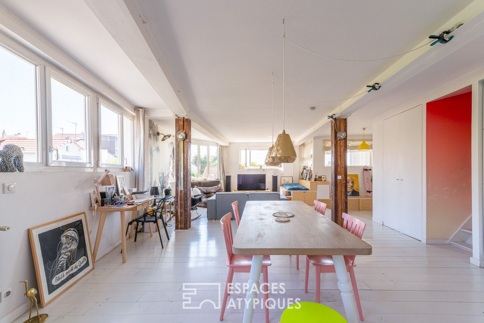 Duplex loft in a former printing house