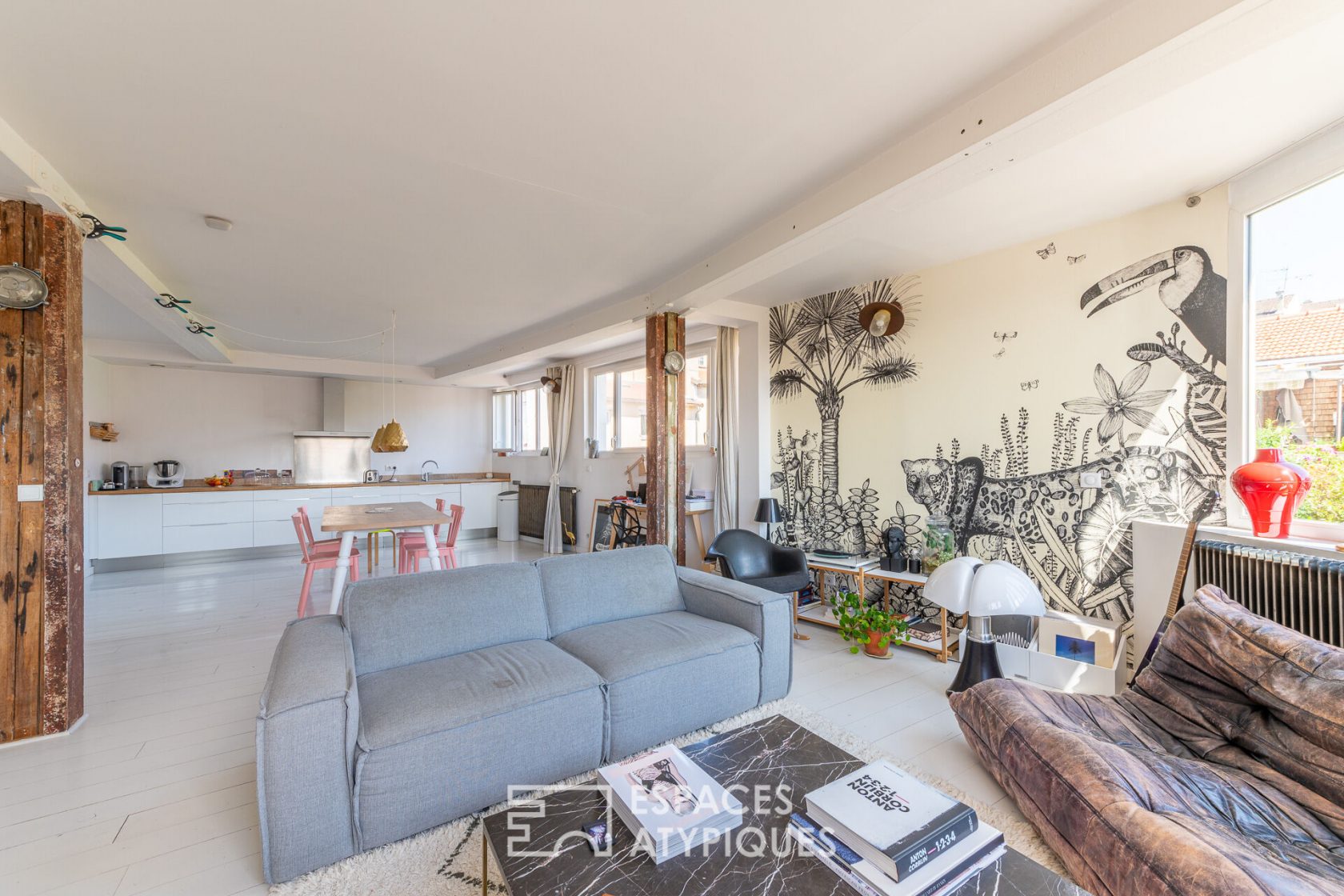 Duplex loft in a former printing house
