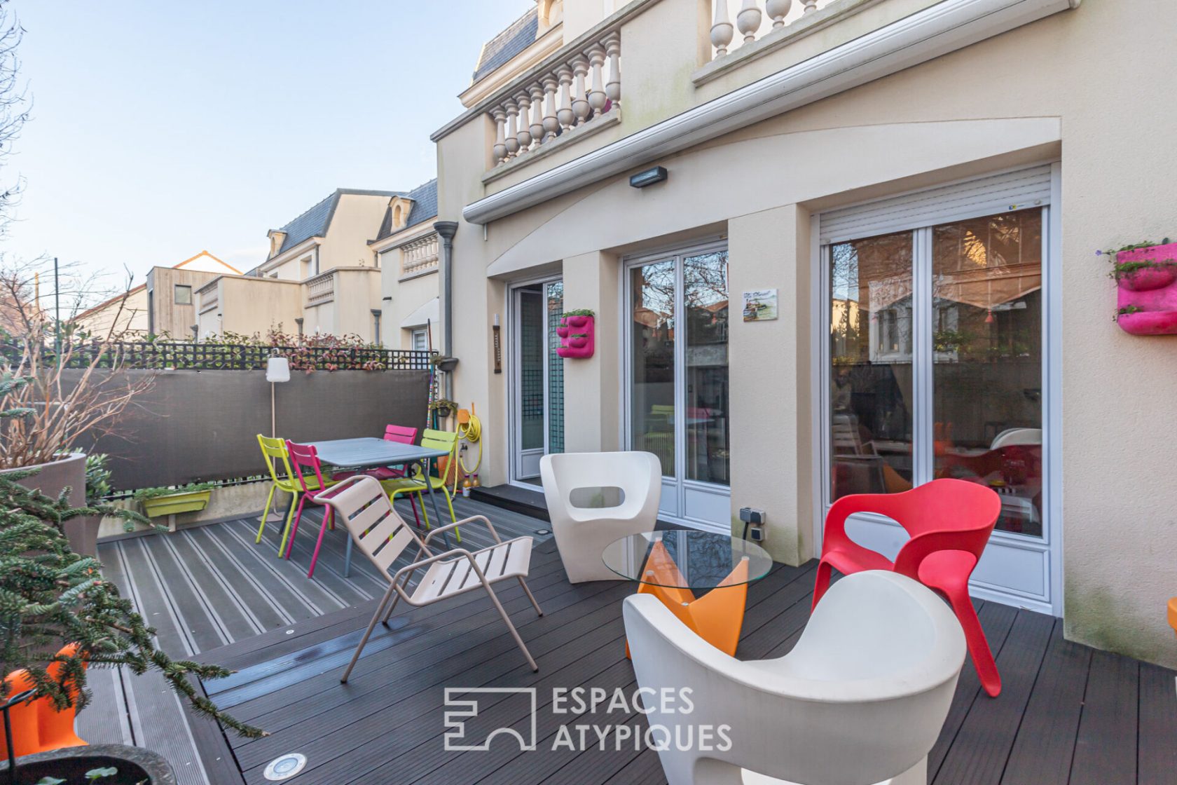 House-style triplex with garden and terraces