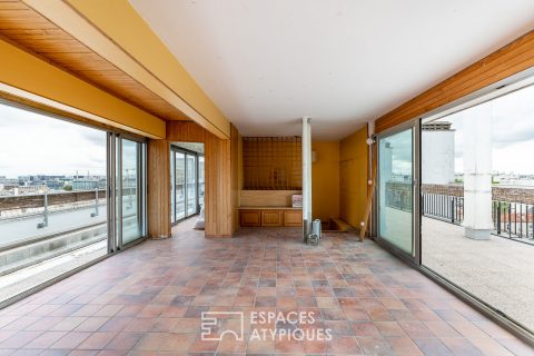 Duplex avec terrasses et jardin en dernier étage à rénover