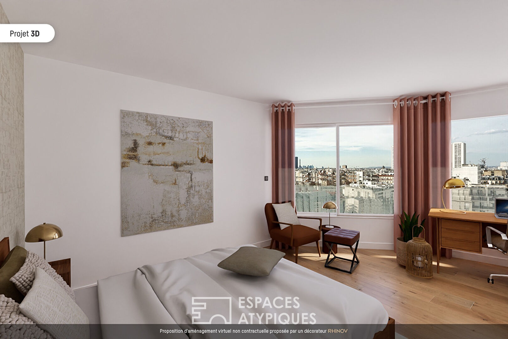 High floor, 4 balconies, Eiffel Tower view, swimming pool, Maison-Blanche Metro