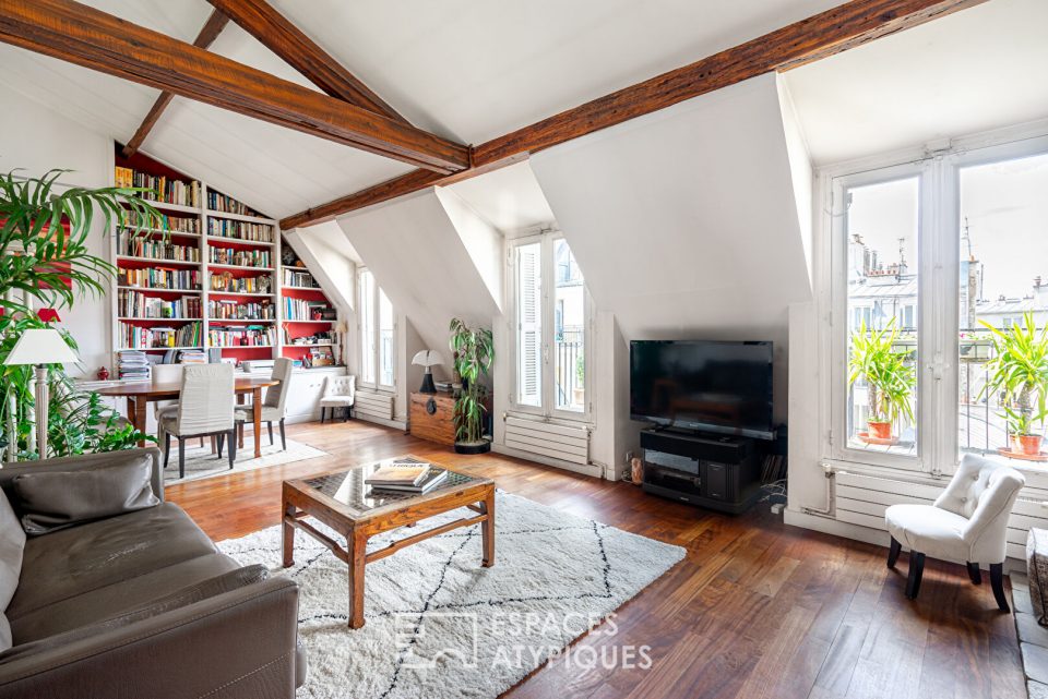 Quartier latin, Duplex au dernier étage avec terrasse vue Notre-Dame de Paris