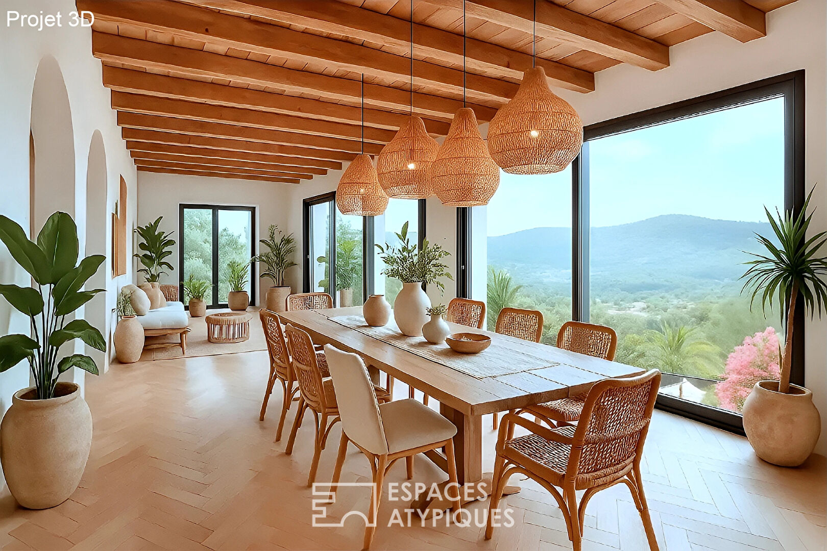 Villa contemporaine vue mer et golf
