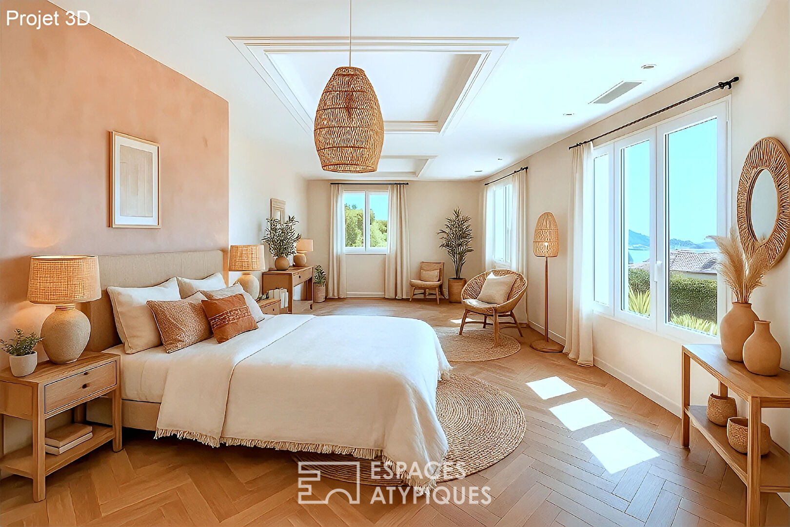 Villa contemporaine vue mer et golf