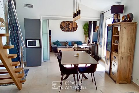 Appartement meublé avec terrasse et garage – dernier étage en centre-ville