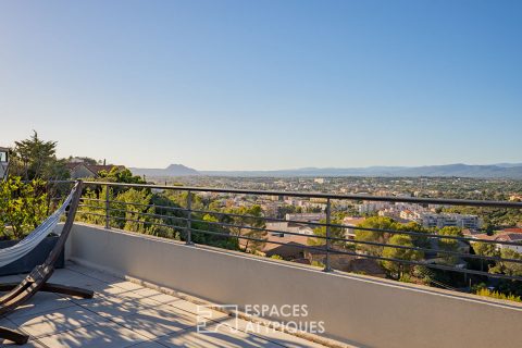 Contemporary villa with panoramic view and wellness area