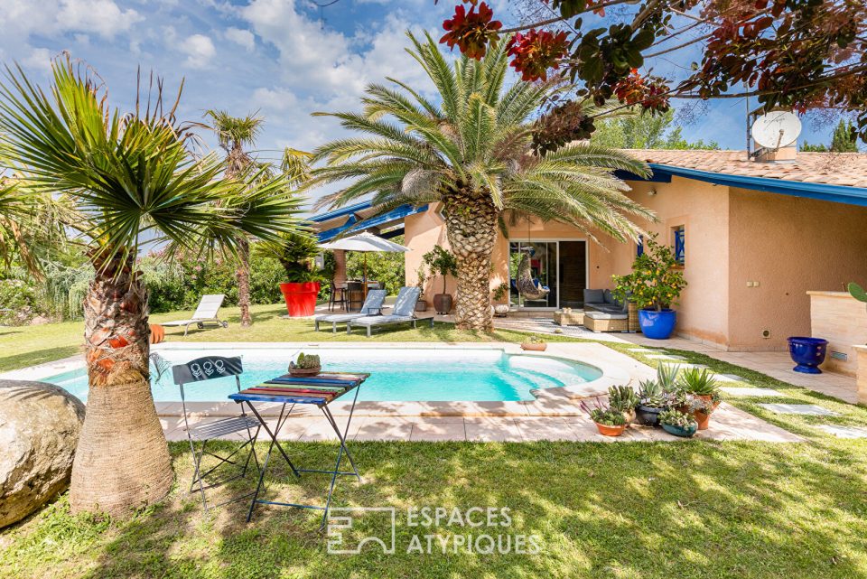 Ecrin de verdure avec piscine à Castelnau D'Estretefonds