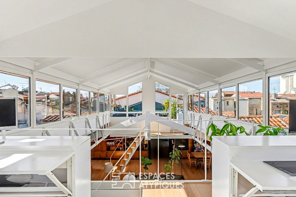 Appartement loft d'architecte en dernier étage avec terrasse aux Chalets