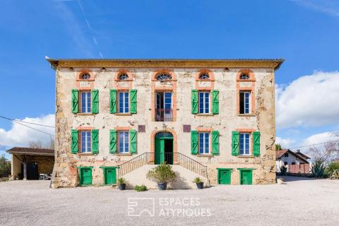 Maison de maître du 18e siècles avec vue Pyrénées à Fabas