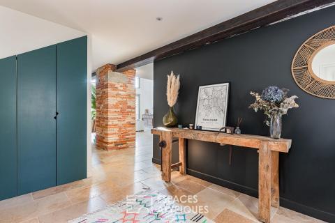 Grange rénovée esprit loft 175m² avec piscine