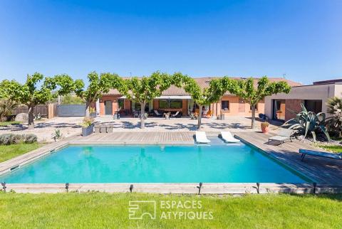 Toulousaine de plain-pied au coeur d&rsquo;un parc arboré à Lauzerville avec piscine