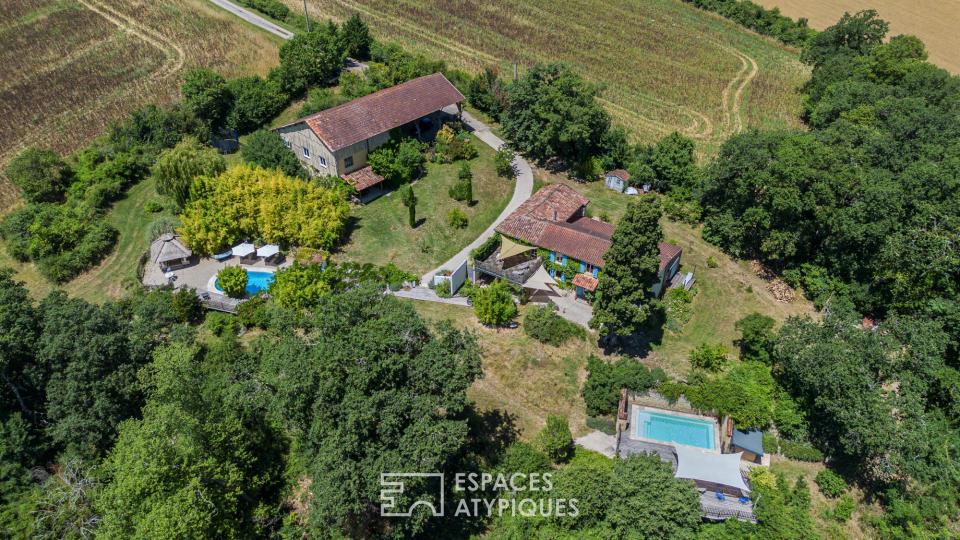 Maison gersoise de caractère  avec gîtes et piscines