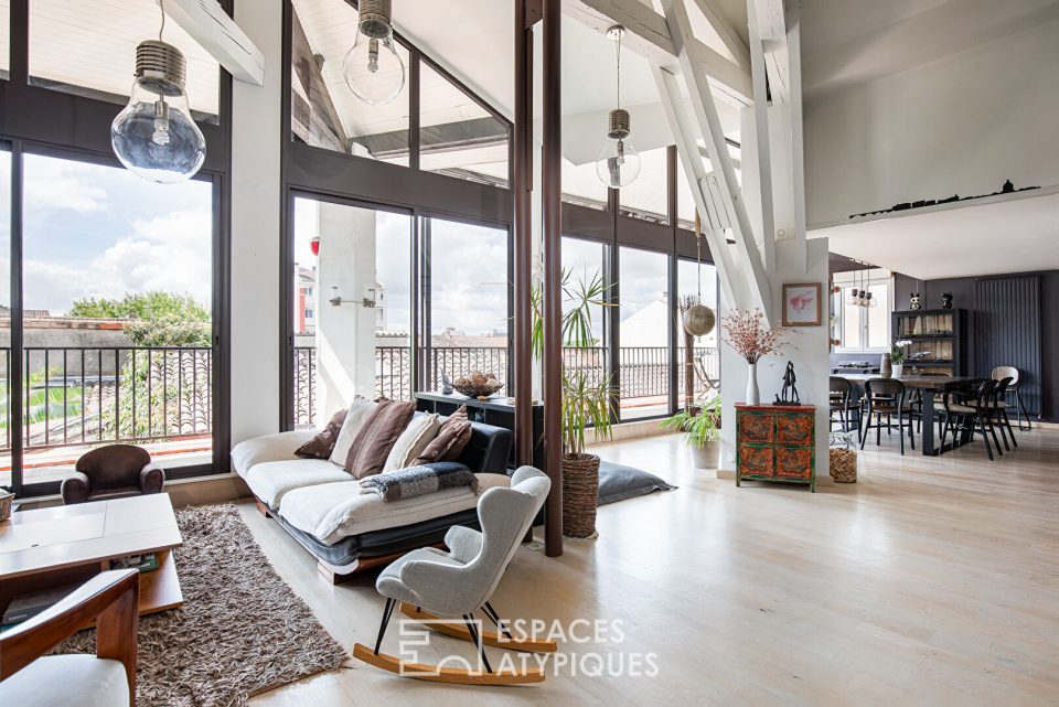 Loft d'exception avec terrasse et vue sur les toits de Toulouse