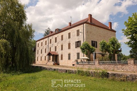 Old stone mill on the banks of the Seille