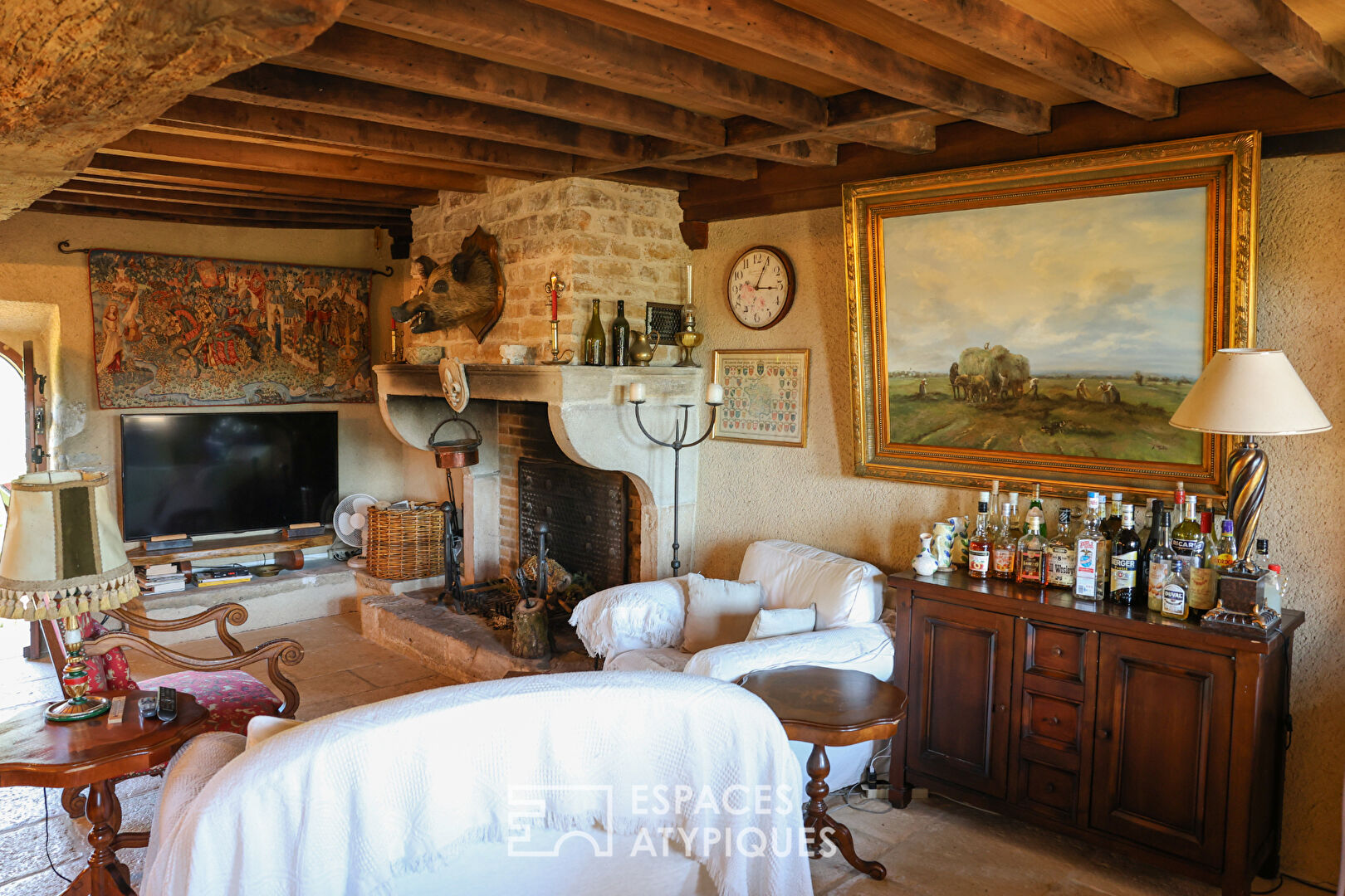 Maison en pierre avec tour et gîte indépendant