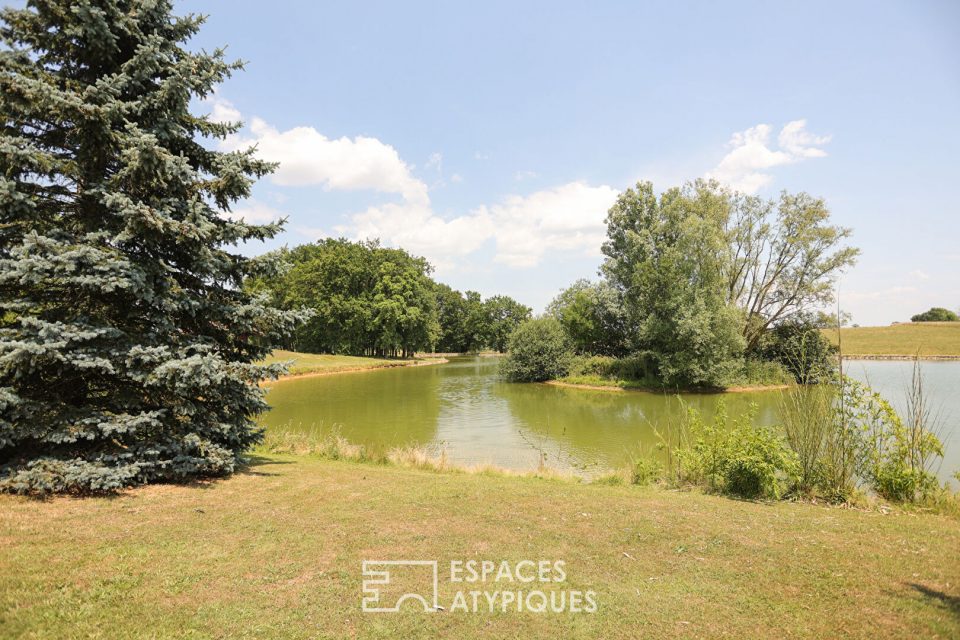 Etangs de pêche dans un parc paysagé de 7 hectares