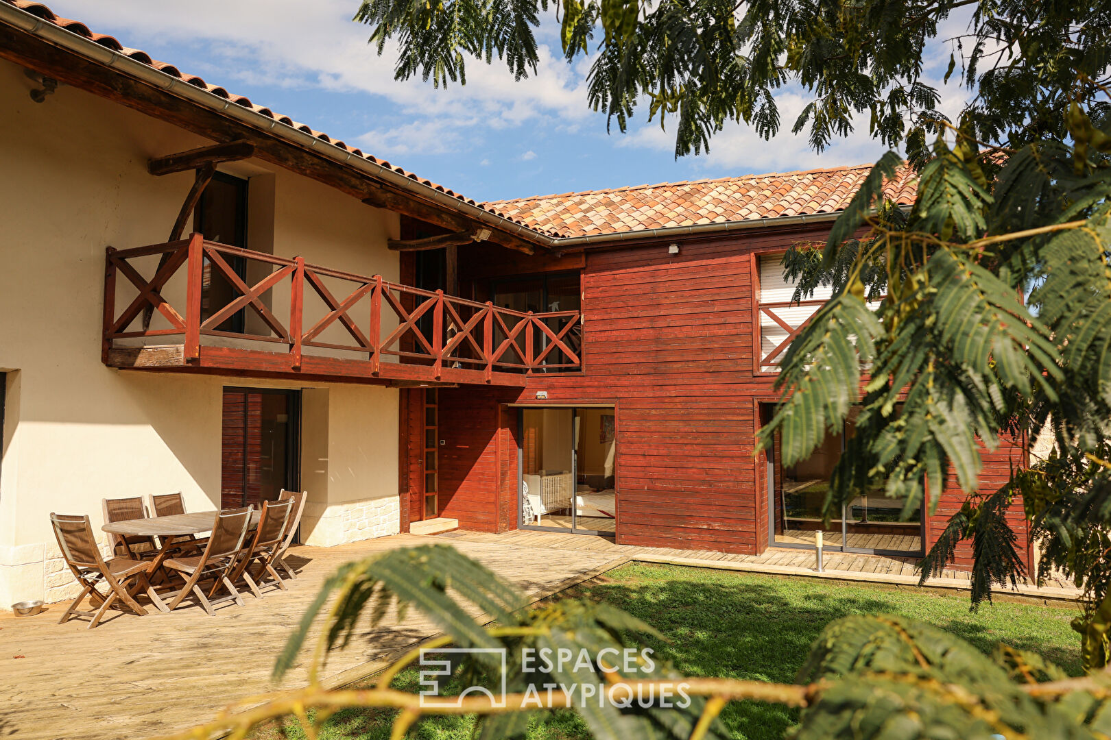 Old renovated building with equestrian area