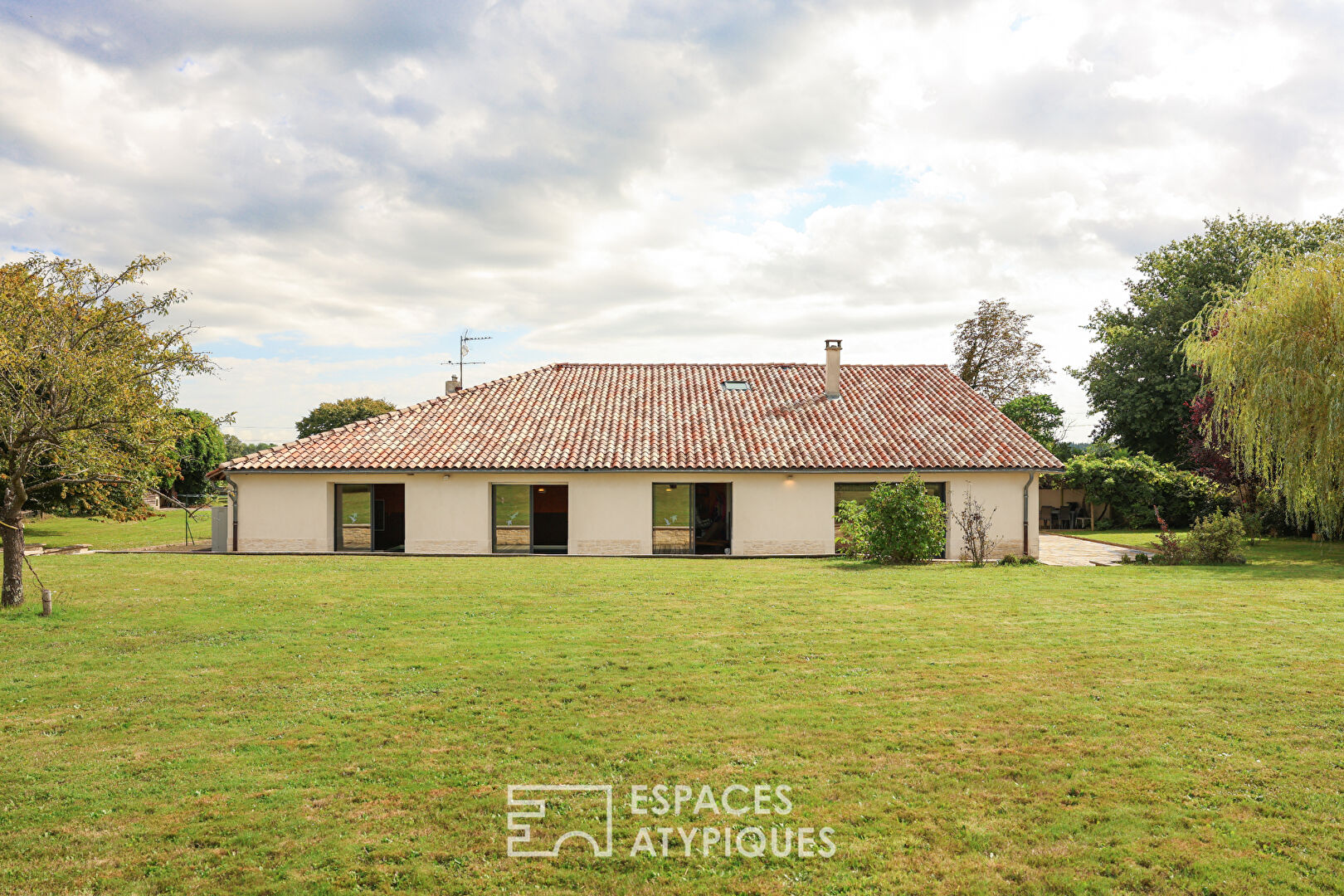 Old renovated building with equestrian area