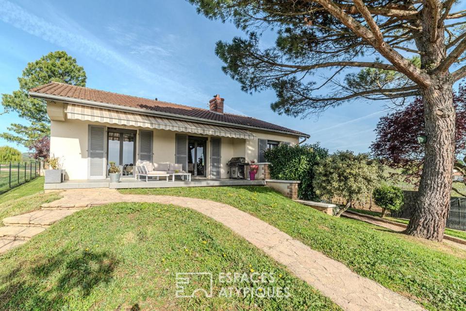 Rénovation contemporaine face au Mont-Blanc et aux vignes