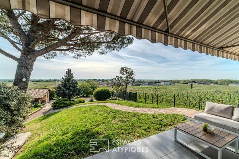 Rénovation contemporaine face au Mont-Blanc et aux vignes
