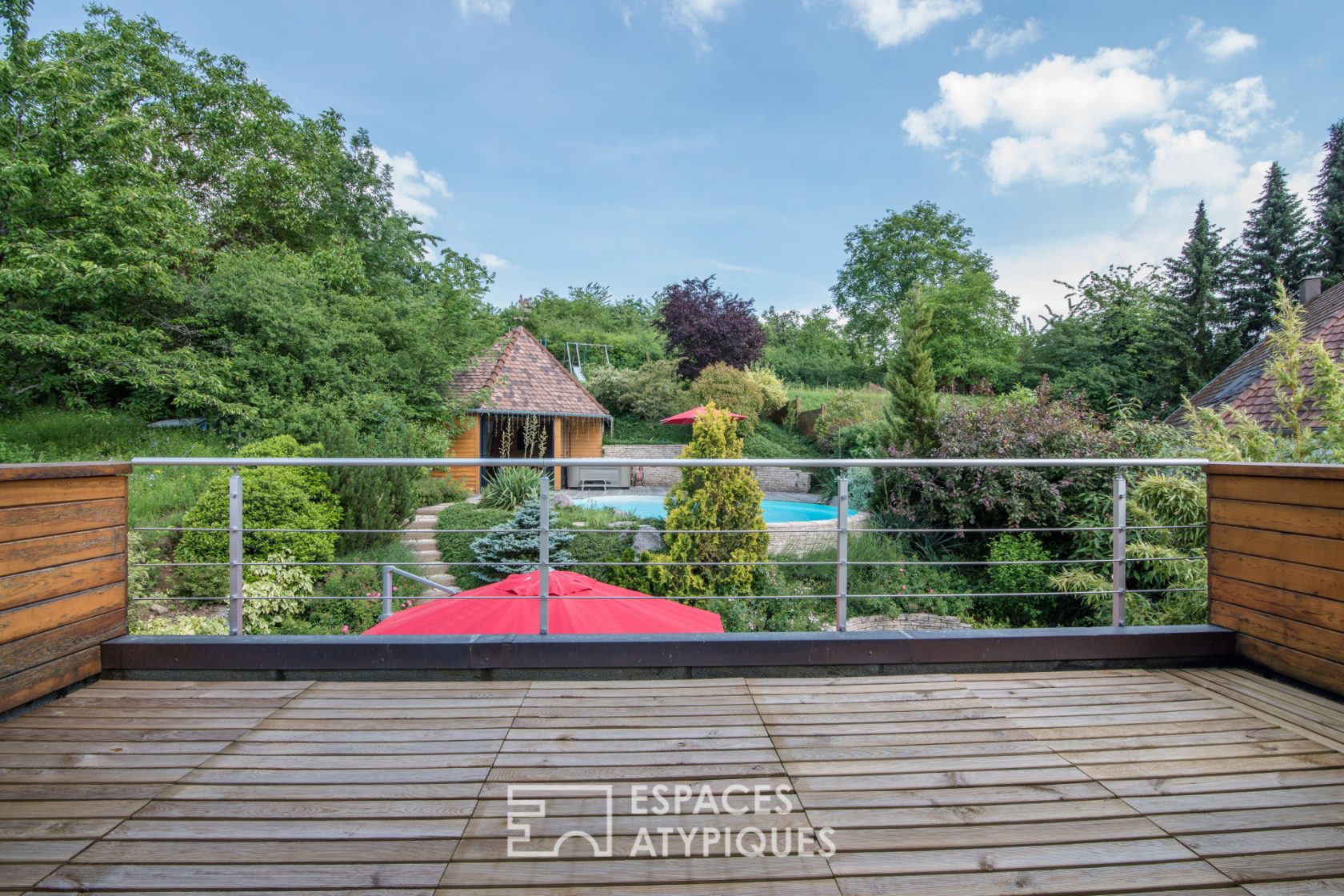 Architect house and landscaped garden