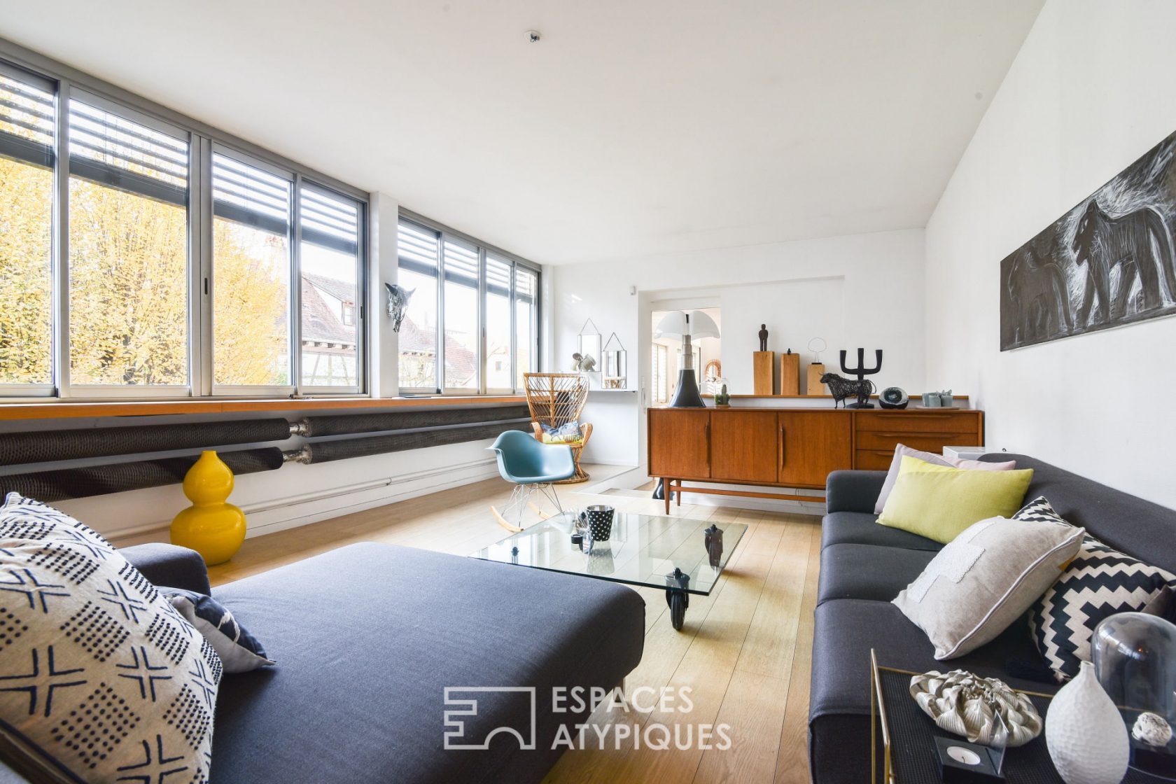 Loft avec terrasse dans ancienne menuiserie