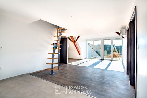 Renovated attic and its terrace