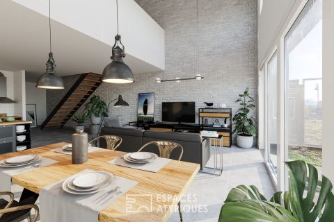 Maison éco-responsable et son séjour cathédrale