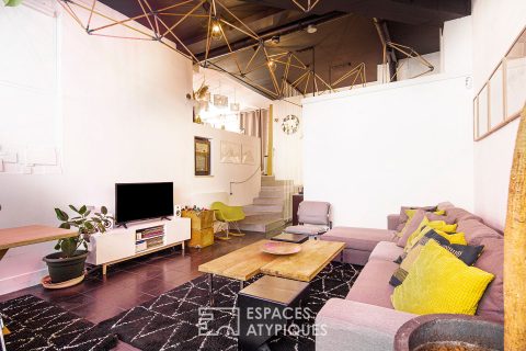 Loft in Krutenau neighborhood and its wooded terrace